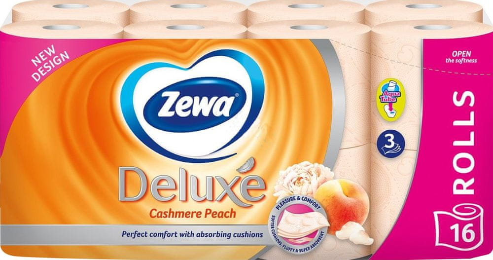 Zewa Toaletný papier Deluxe Cashmere Peach 3vrstvový, 16 roliek